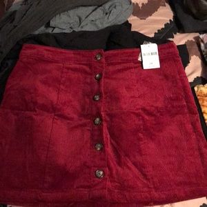 corduroy maroon skirt. Brand new with tags!